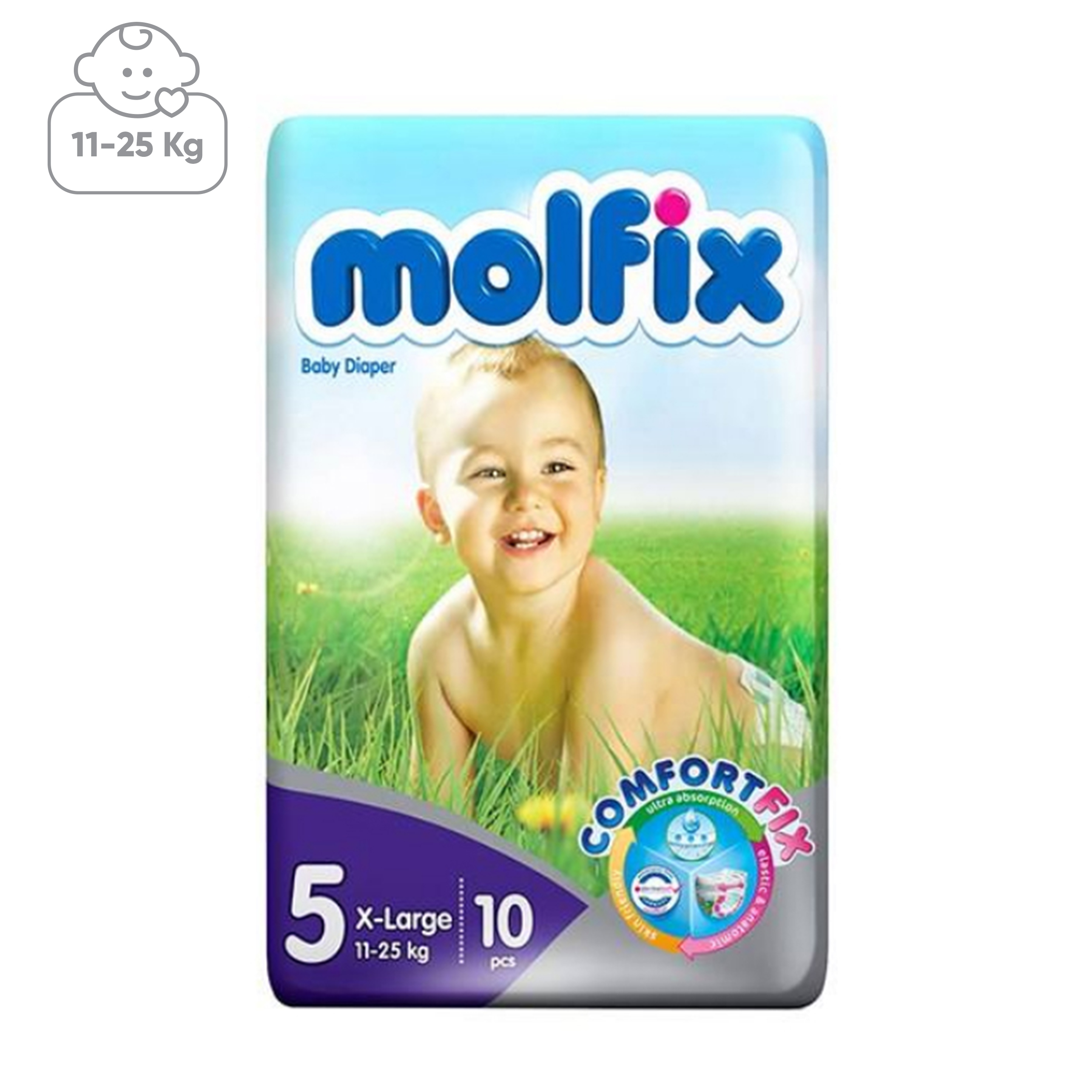 پوشک مولفیکس مدل Twin سایز 5 بسته 10 عددی 