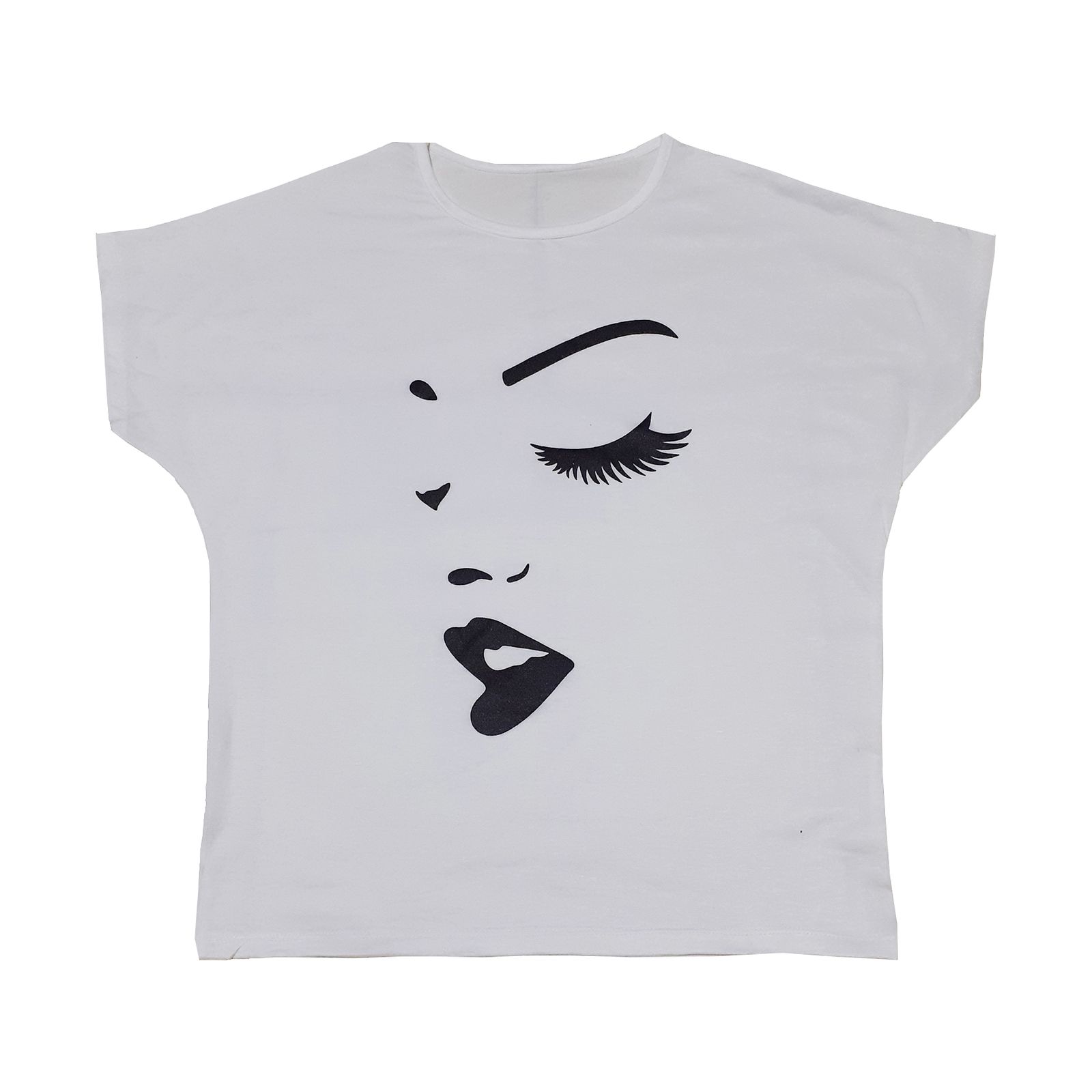 تیشرت زنانه کد face 0002 -  - 2