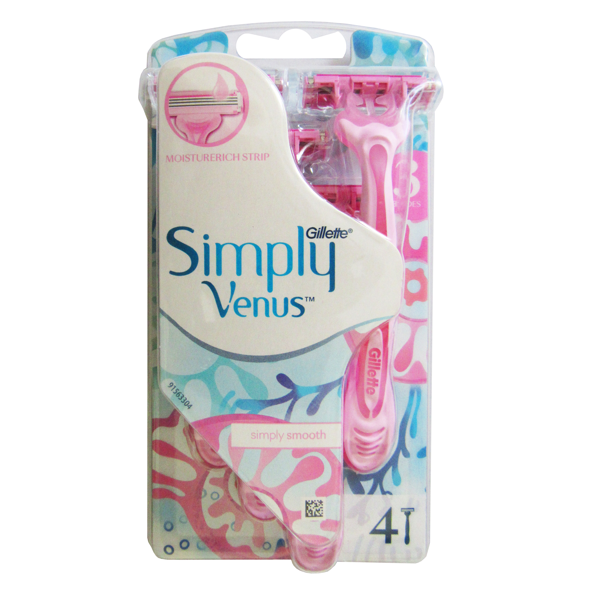 خود تراش ژیلت سری Simply Venus مدل Simply Smooth بسته 4 عددی