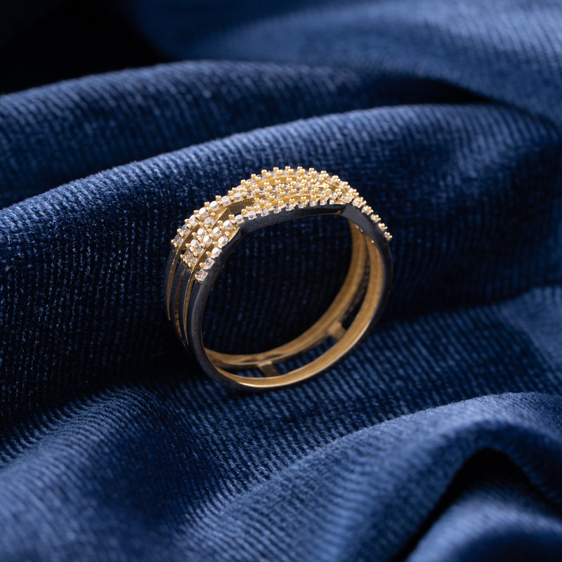 انگشتر طلا 18 عیار زنانه جواهری سون مدل 2513