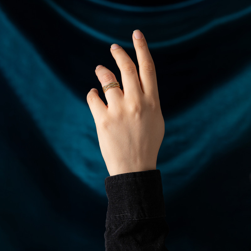 انگشتر طلا 18 عیار زنانه جواهری سون مدل 2513