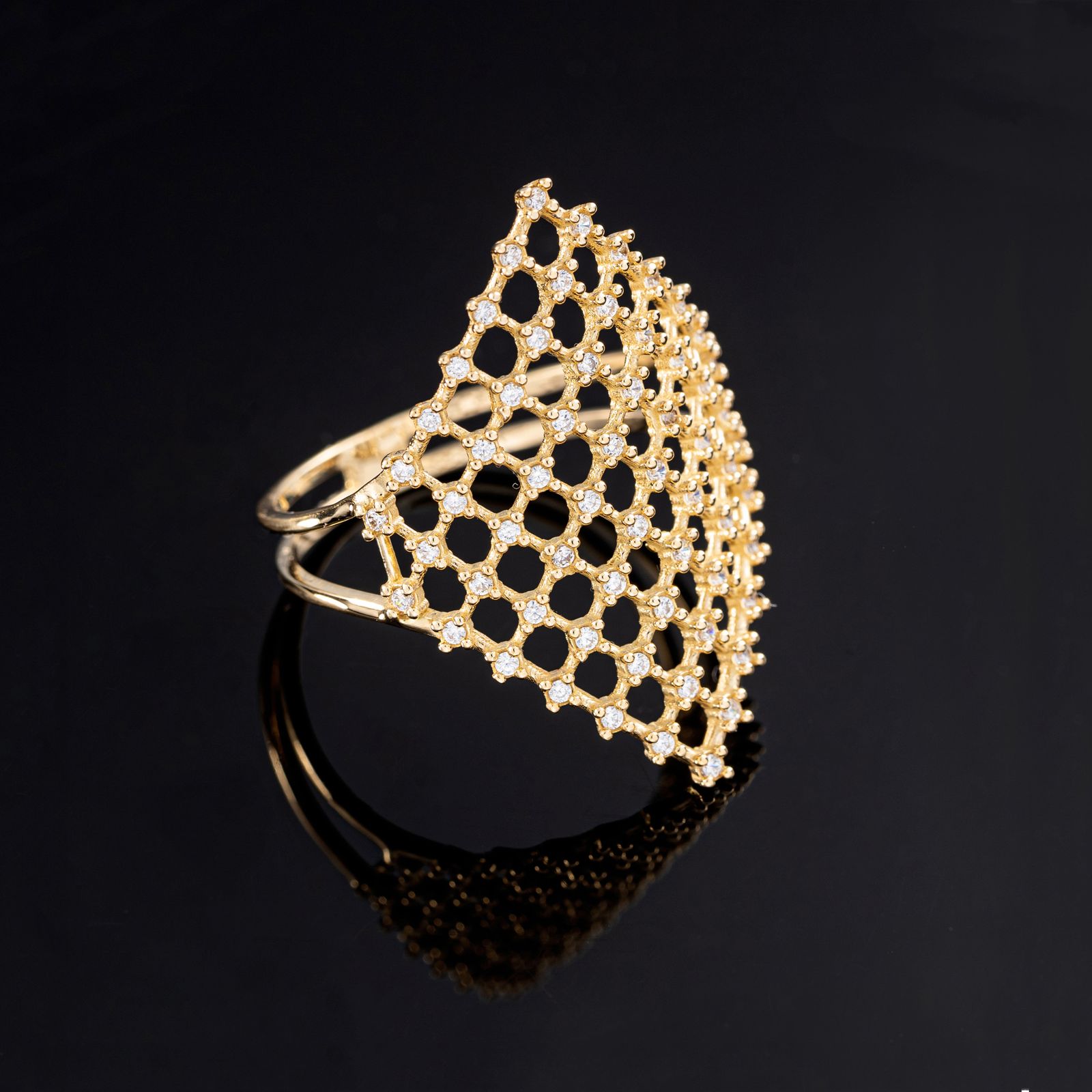 انگشتر طلا 18 عیار زنانه جواهری سون مدل 2479 -  - 2