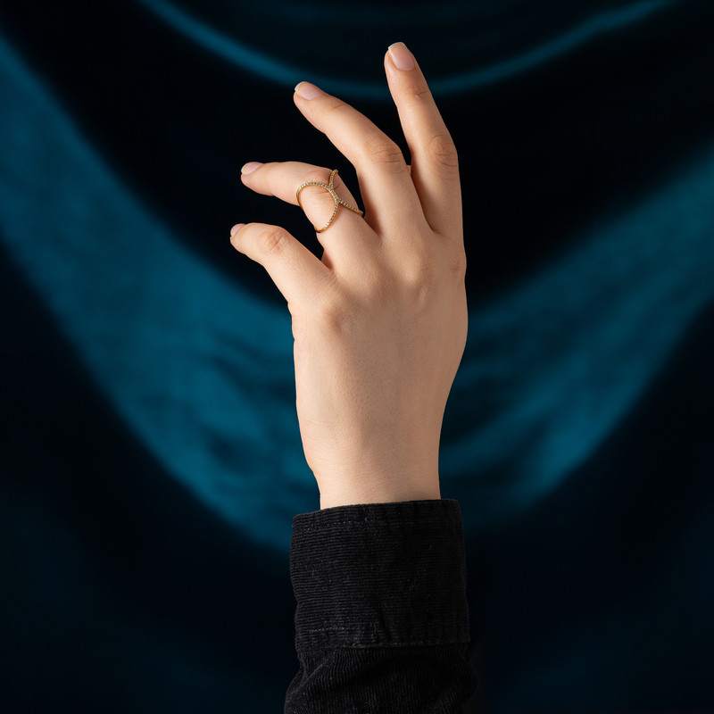 انگشتر طلا 18 عیار زنانه جواهری سون مدل 2476