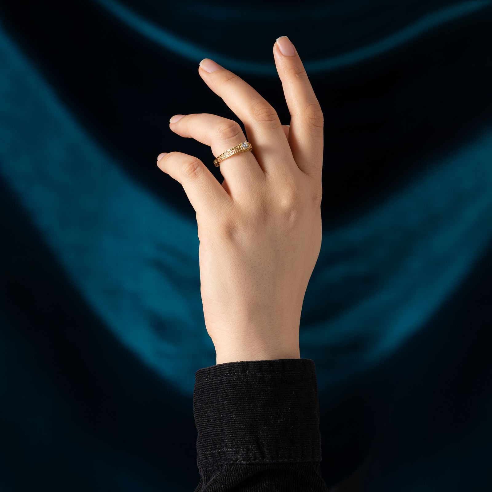 انگشتر طلا 18 عیار زنانه جواهری سون مدل 2473 -  - 6