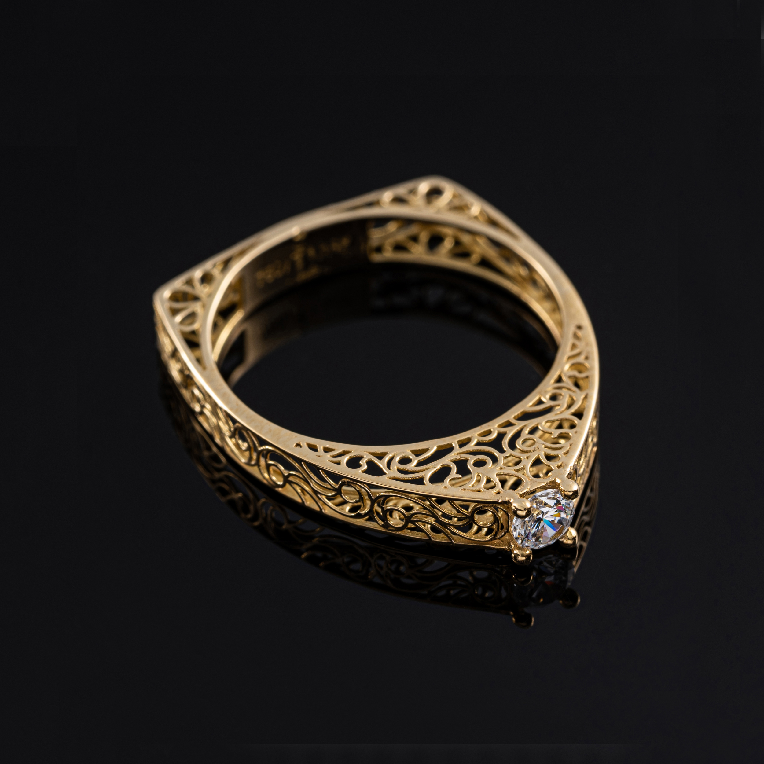 انگشتر طلا 18 عیار زنانه جواهری سون مدل 2473 -  - 2