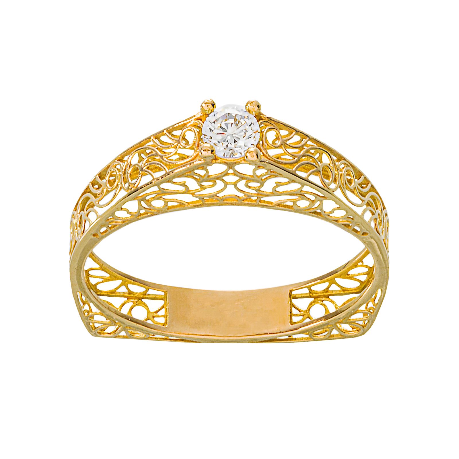 انگشتر طلا 18 عیار زنانه جواهری سون مدل 2473
