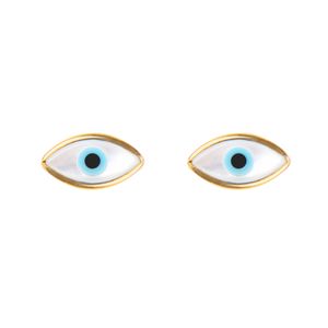 نقد و بررسی گوشواره طلا 18 عیار زنانه ریسه گالری طرح چشم نظر مدل 3018 توسط خریداران