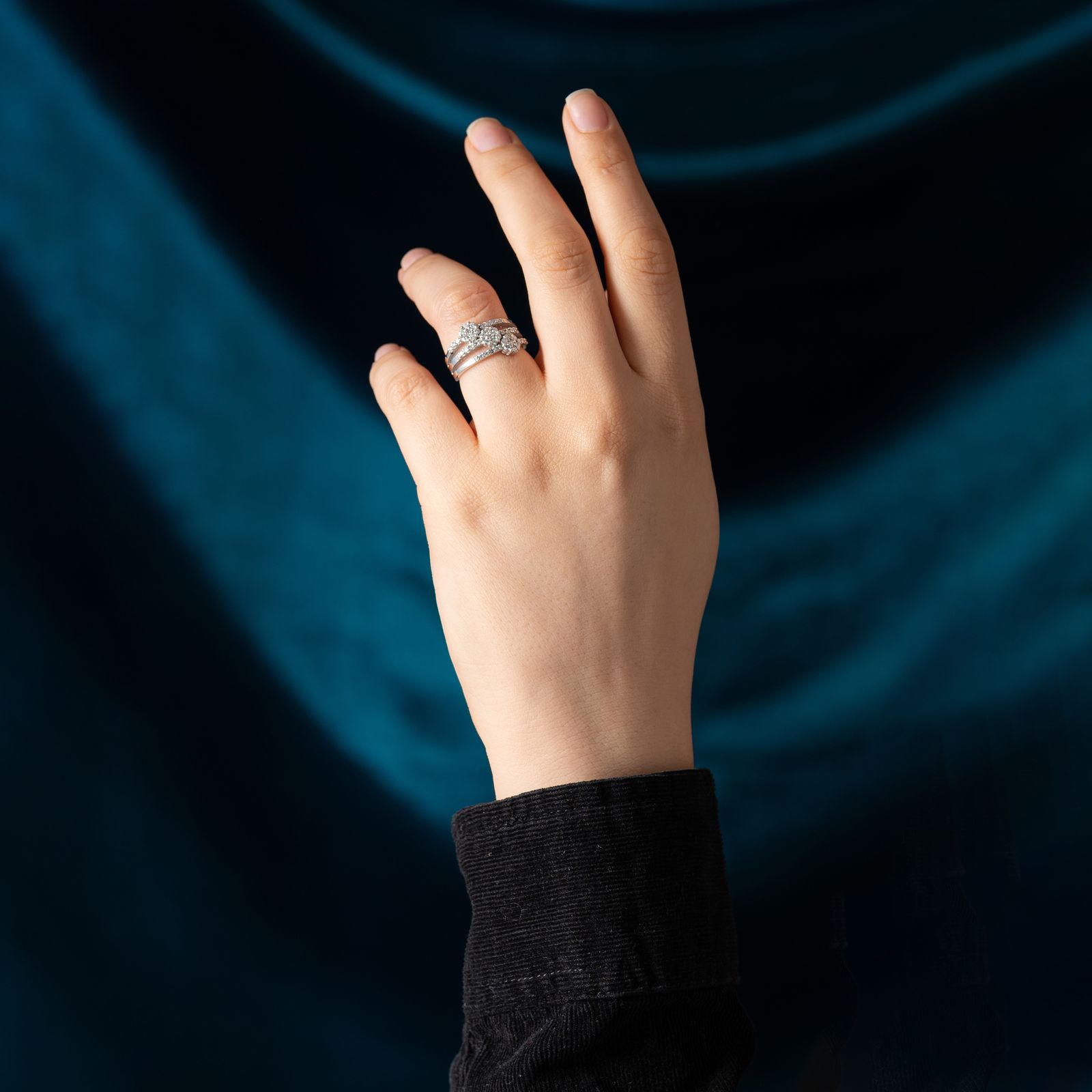 انگشتر طلا 18 عیار زنانه جواهری سون مدل 2425 -  - 6
