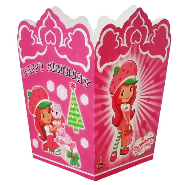 ظرف پاپ کورن مدل دختر توت فرنگی بسته 10 عددی 