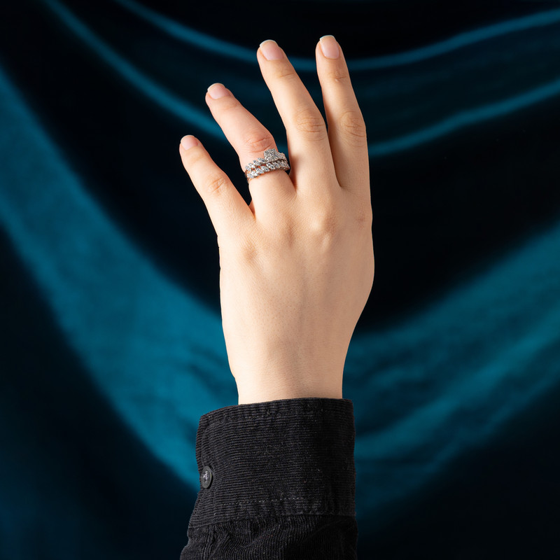 انگشتر نقره زنانه جواهری سون مدل 2624.2625 مجموعه 2 عددی