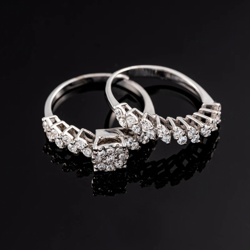 عکس شماره 2 : انگشتر نقره زنانه جواهری سون مدل 2624.2625 مجموعه 2 عددی