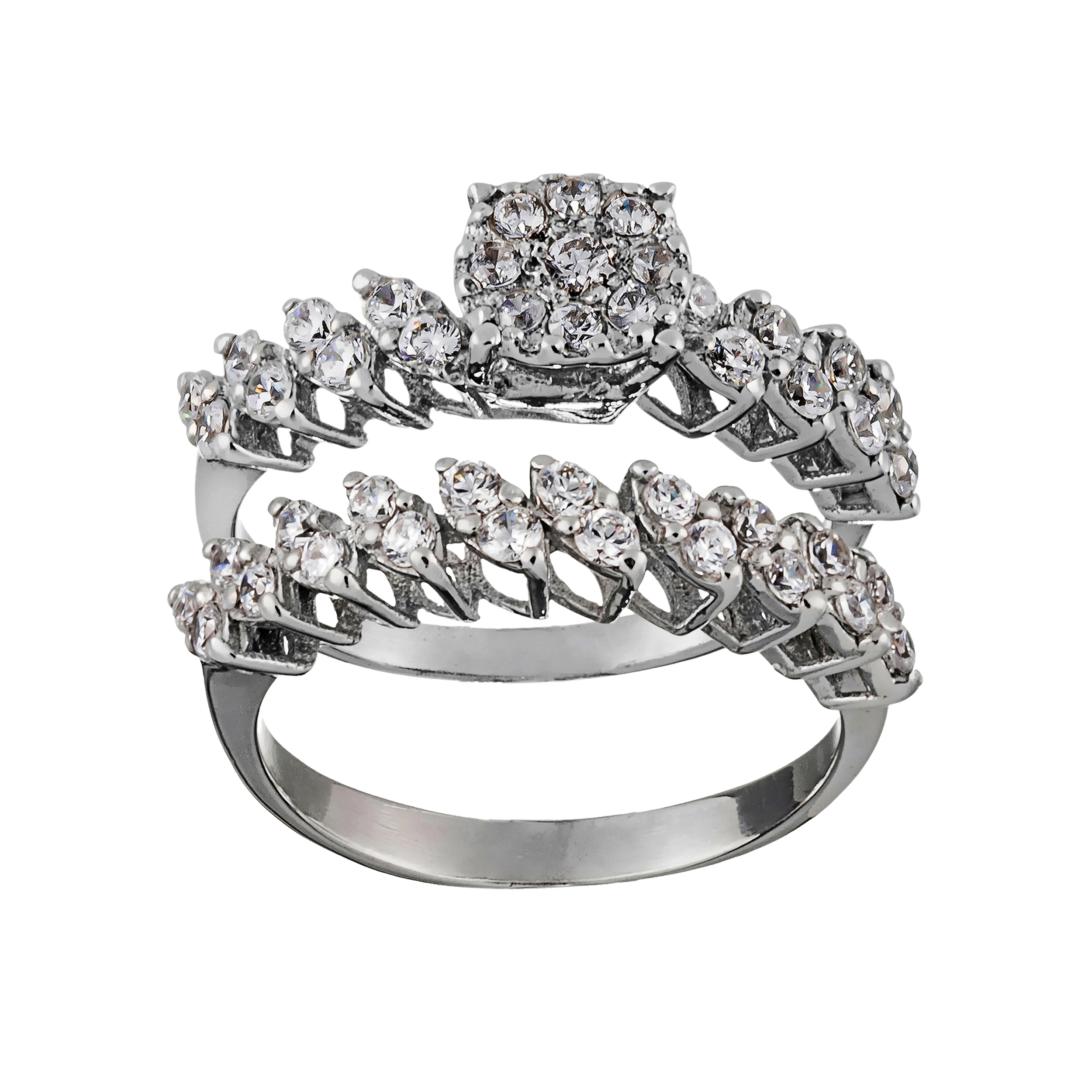 انگشتر نقره زنانه جواهری سون مدل 2624.2625 مجموعه 2 عددی