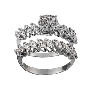 انگشتر نقره زنانه جواهری سون مدل 2624.2625 مجموعه 2 عددی