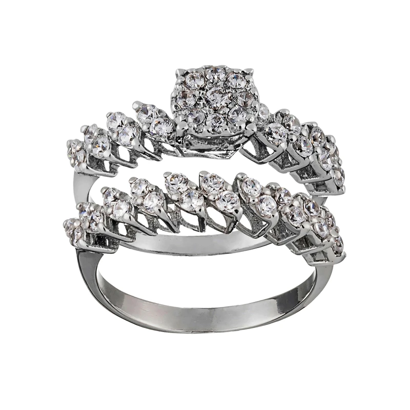 انگشتر نقره زنانه جواهری سون مدل 2624.2625 مجموعه 2 عددی