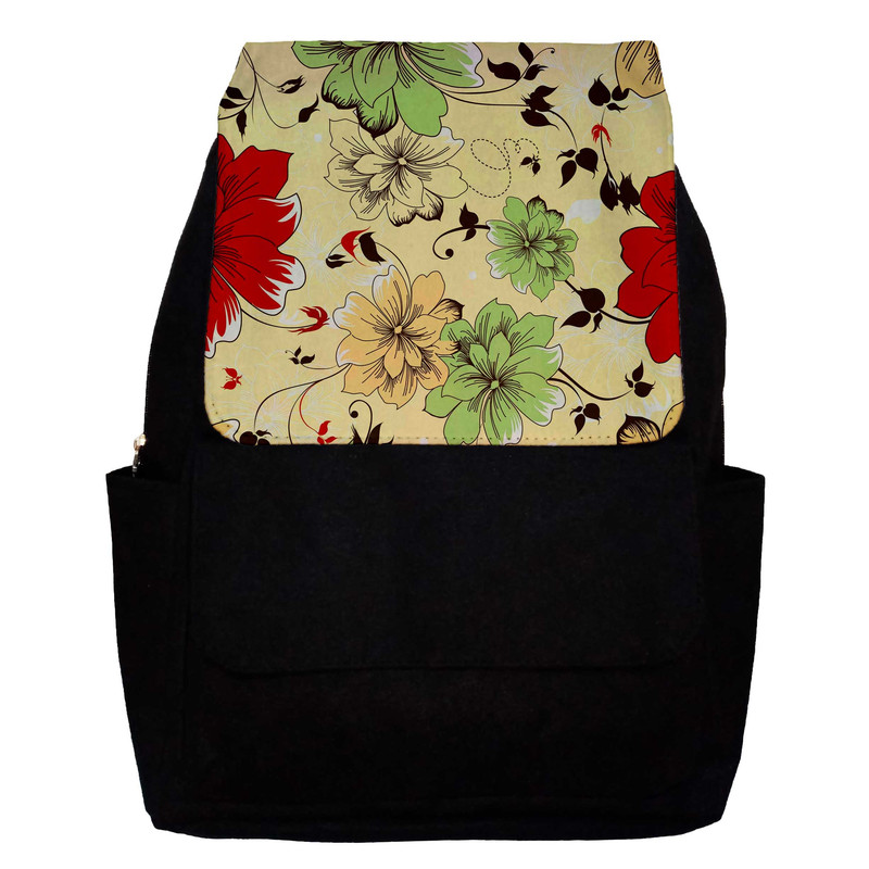 کوله پشتی دخترانه طرح Flowers مدل G21