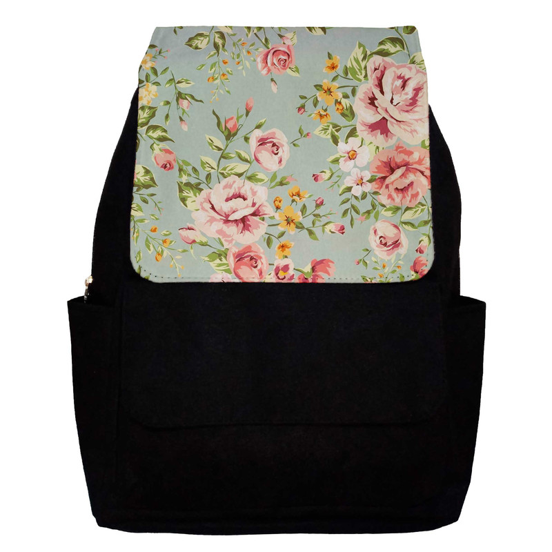 کوله پشتی دخترانه طرح Flowers مدل G51