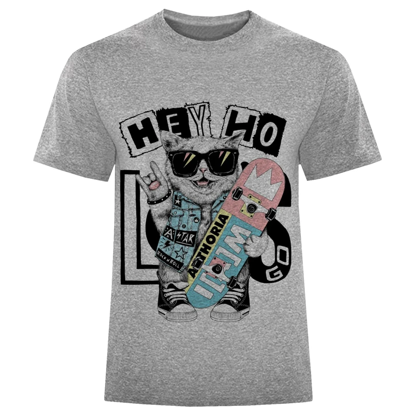 تیشرت آستین کوتاه مردانه طرح hey ho کد F463