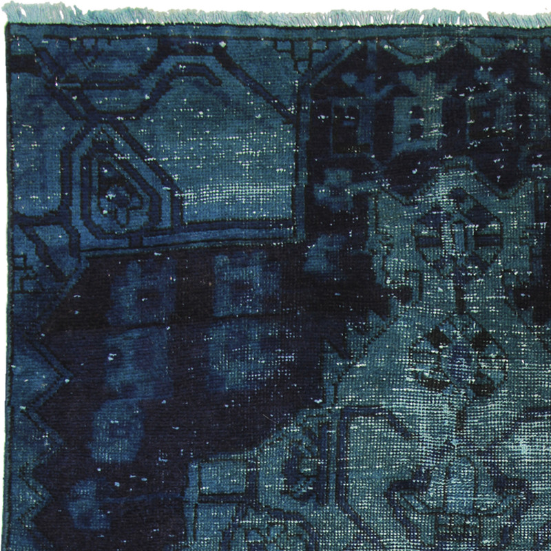 فرش دستبافت رنگ شده دو متری طرح وینتج کد 990388