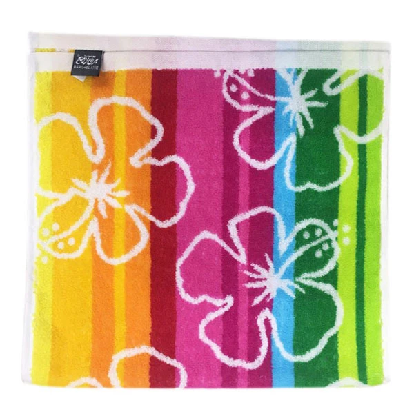 حوله استخری برق لامع طرح ارکیده سایز 130×65 سانتی متر