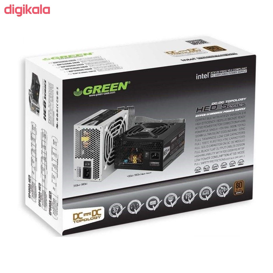 منبع تغذیه کامپیوتر گرین مدل GP580A-HED main 1 1