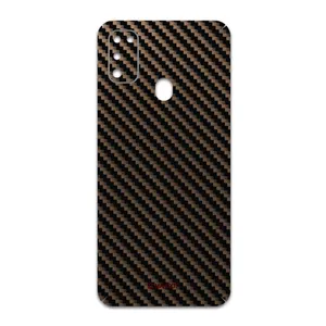 MAHOOT Glossy-Brown-Fiber Cover Sticker for Samsung Galaxy M30s