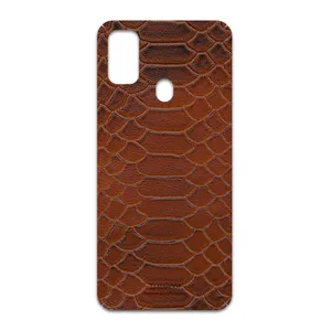 MAHOOT Brown-Snake-Leather Cover Sticker for Samsung Galaxy M30s