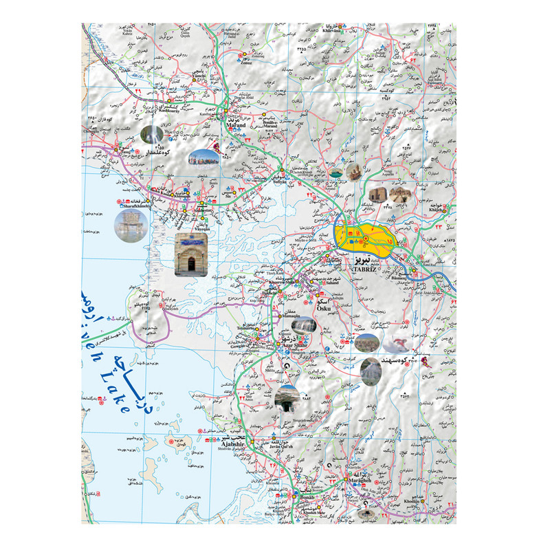 نقشه گردشگری استان آذربایجان شرقی انتشارات گیتاشناسی نوین کد 1607