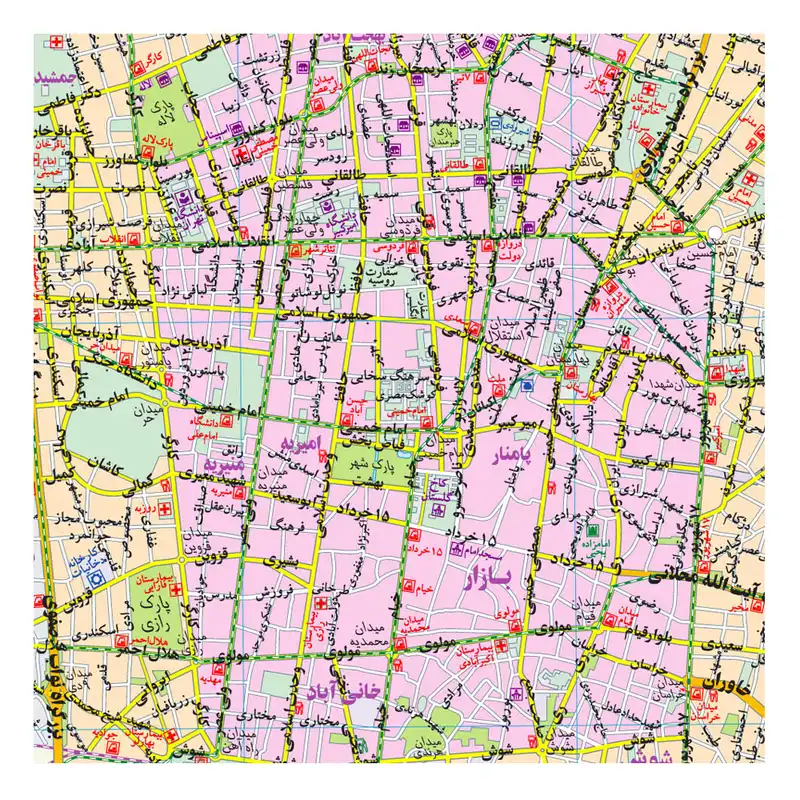 نقشه گردشگری شهر تهران گیتاشناسی نوین کد ۱۴۶۴