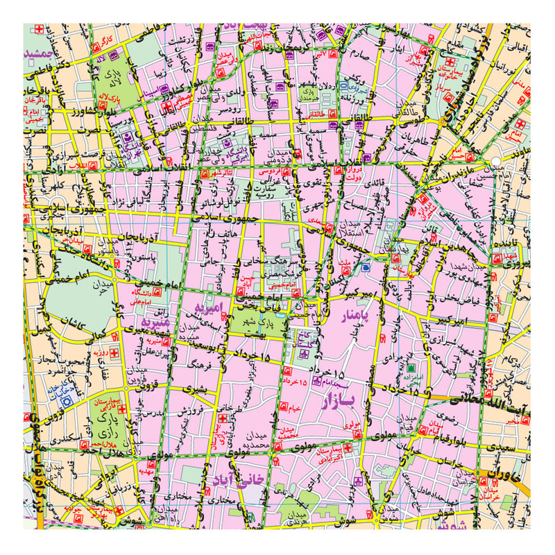 نقشه گردشگری شهر تهران گیتاشناسی نوین کد ۱۴۶۴