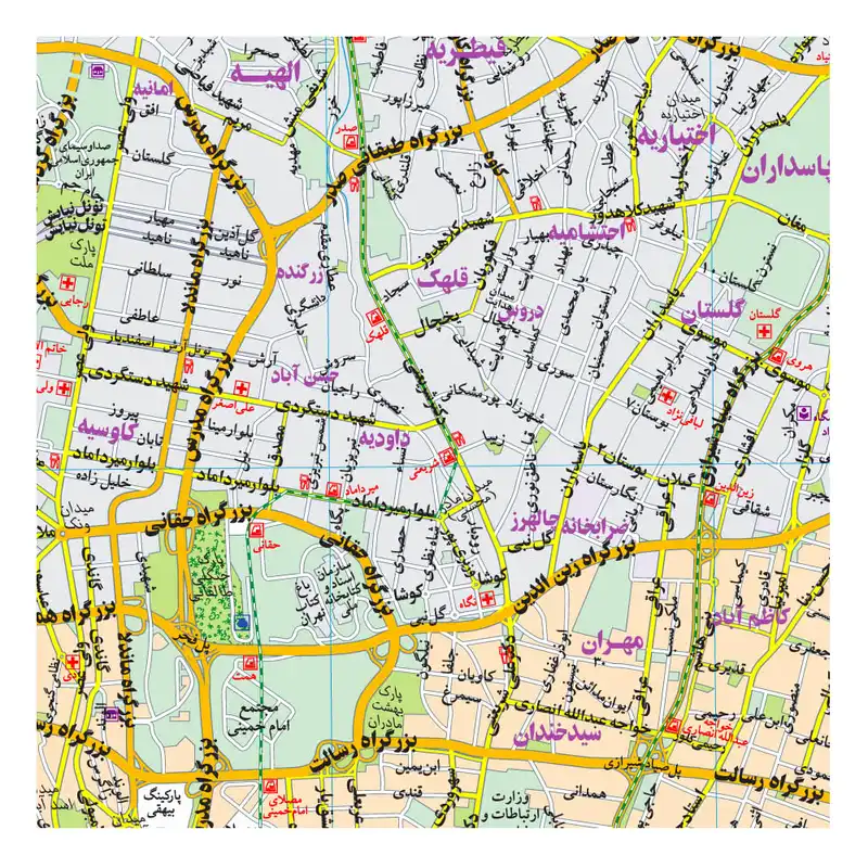 نقشه گردشگری شهر تهران گیتاشناسی نوین کد ۱۴۶۴