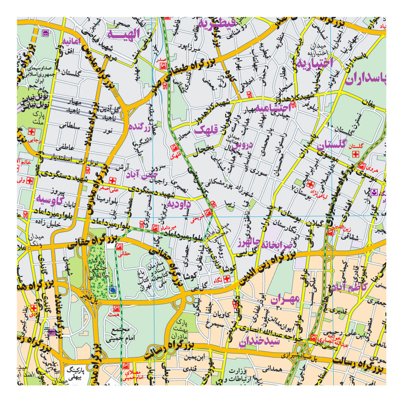 نقشه گردشگری شهر تهران گیتاشناسی نوین کد ۱۴۶۴