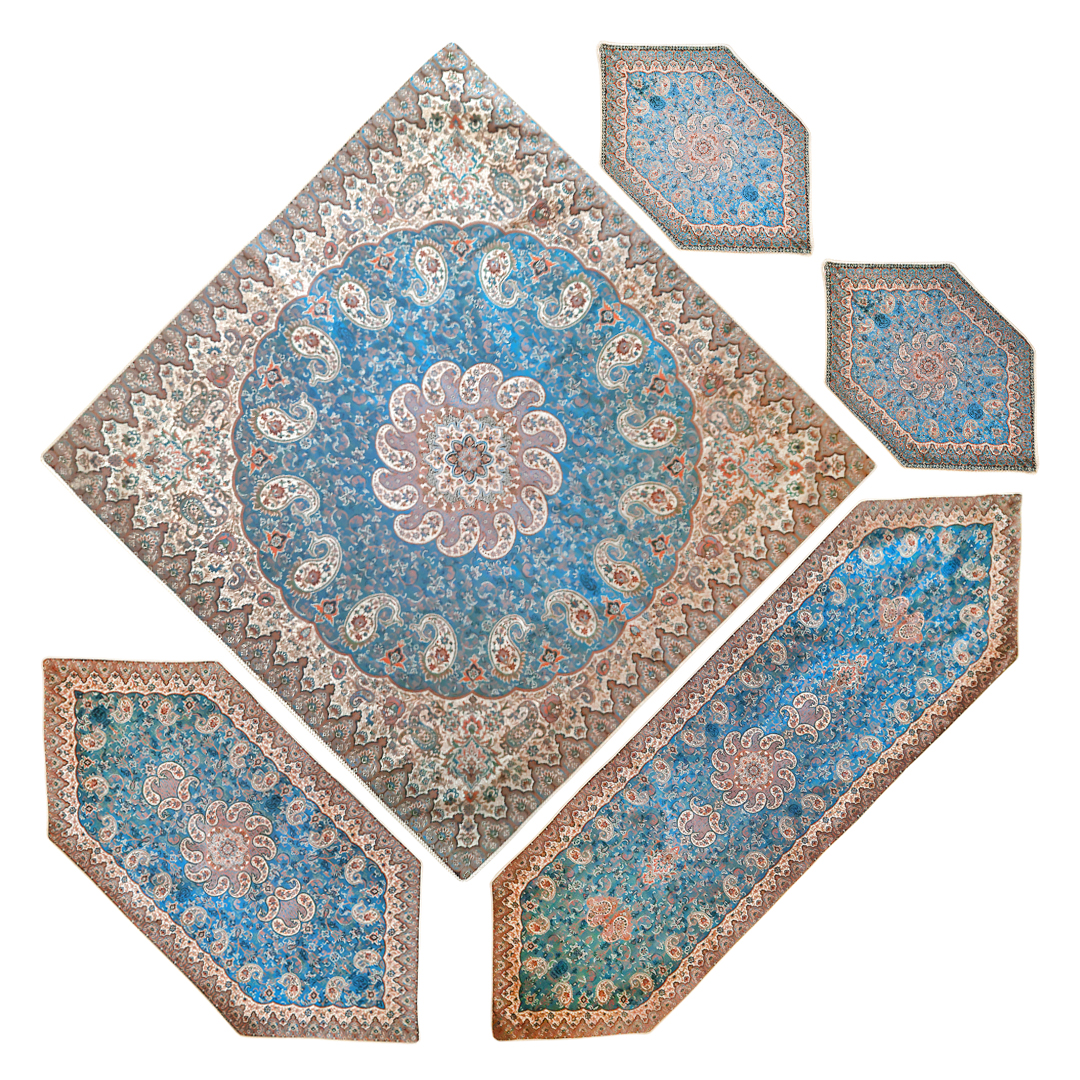 ست 5 تکه رومیزی ترمه رضایی طرح ونوس مدل R5B280V