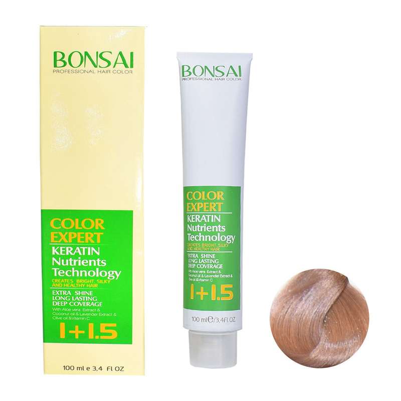 رنگ مو بنسای شماره NE8 حجم 100 میلی لیتر رنگ بلوند نسکافه ای روشن