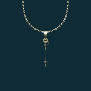 گردنبند طلا 18 عیار زنانه مدوپد مدل هندسی کد AA2-1-1286