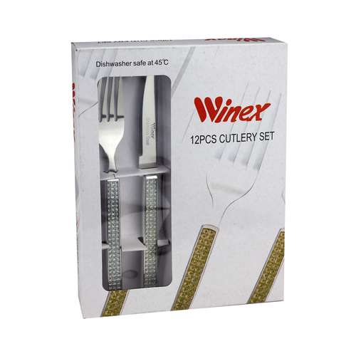 ست کارد و چنگال میوه خوری 12 پارچه وینکس مدل نگینی