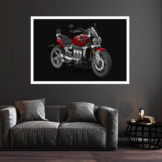 تابلو بکلیت طرح موتور Triumph Rocket III مدل قاب شاسی W-s8978