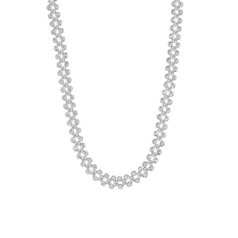 گردنبند طلا 18 عیار زنانه با طرح البرنادو ماوی گالری مدل البر رویال صدف اشکی