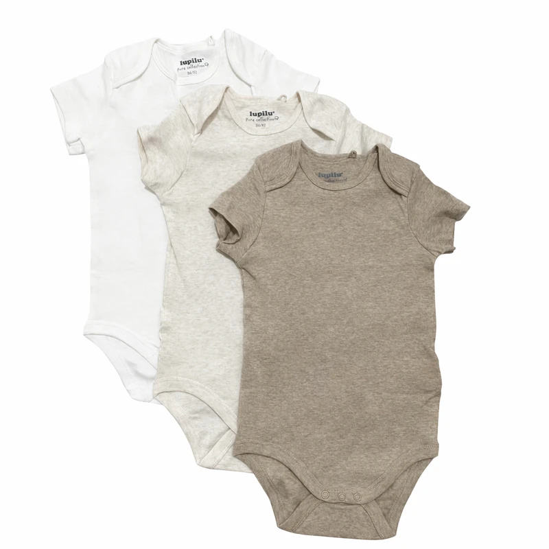 بادی آستین کوتاه نوزادی لوپیلو مدل ضد حساسیت Pure collecting مجموعه سه عددی