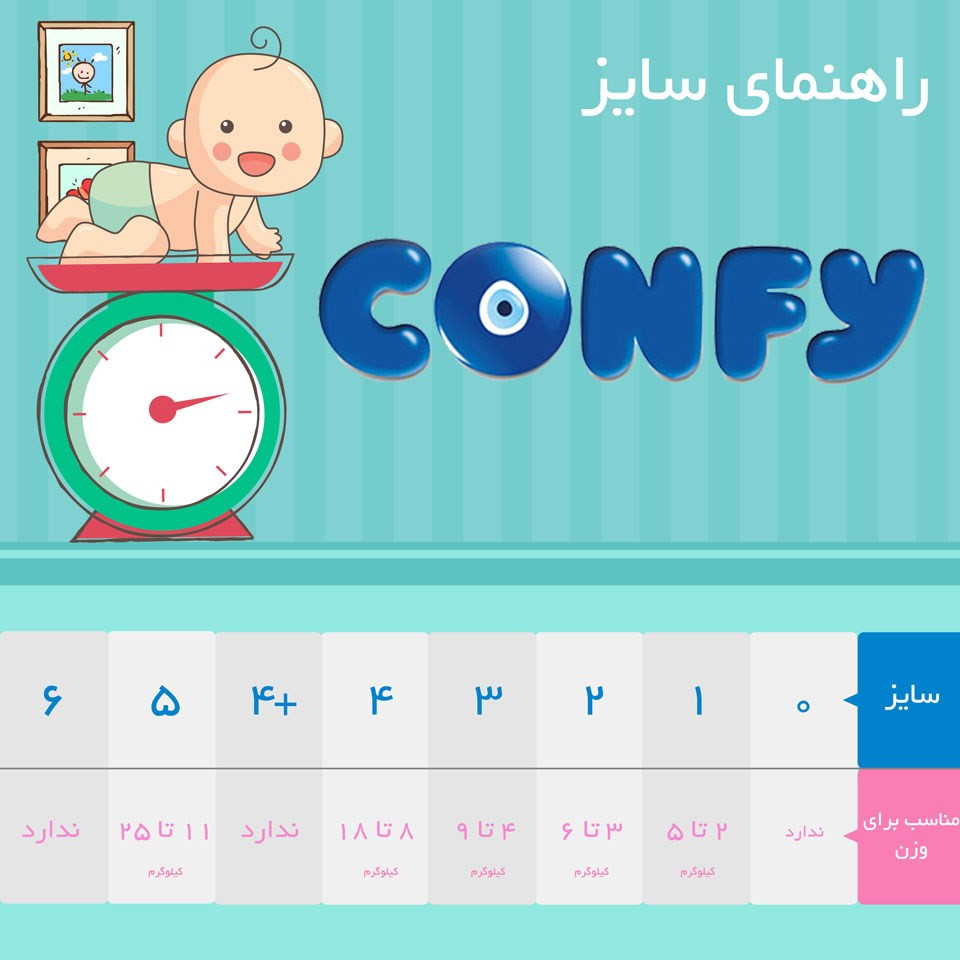 پوشک کودک کانفی سایز 2 بسته 16 عددی
