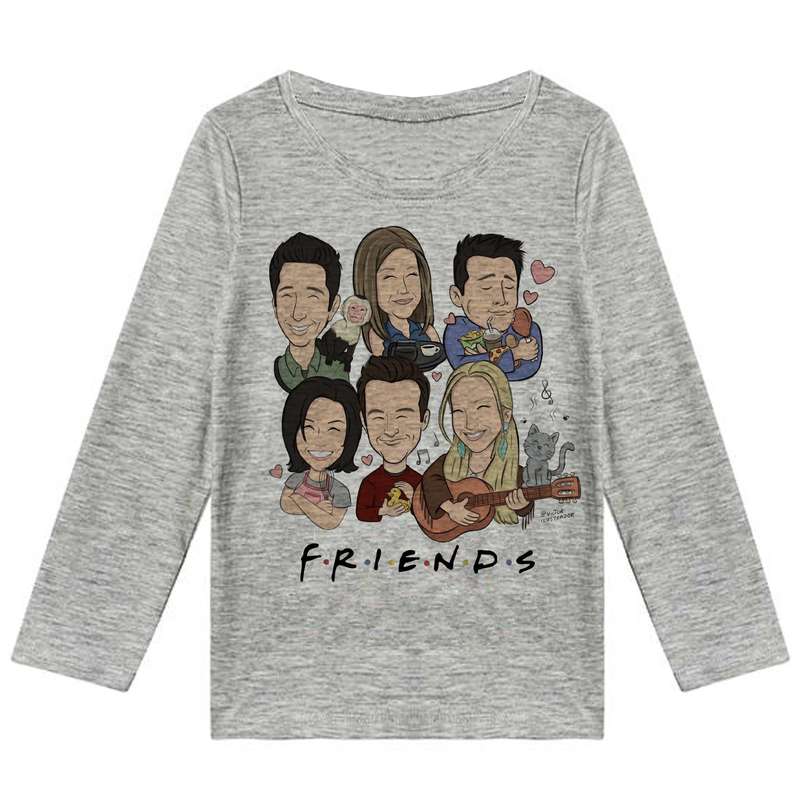 تی شرت آستین بلند دخترانه مدل FRIENDS F173
