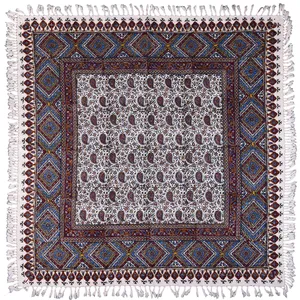 سفره قلمکار ممتاز نرگس خانی طرح بته تک تک مدل 01-05 سایز 100× 100 سانتی متر