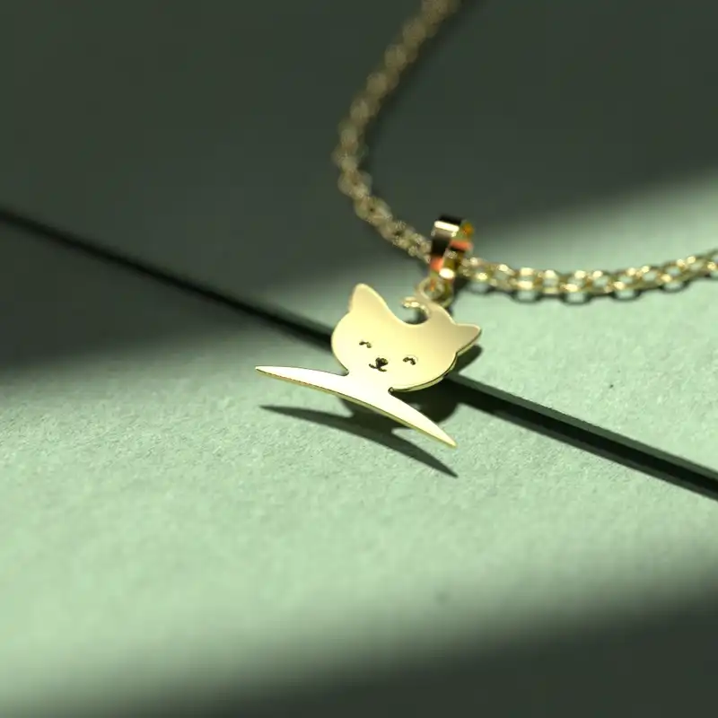 گردنبند طلا 18 عیار زنانه مدوپد مدل چوب لباسی کد UU2-1-1100