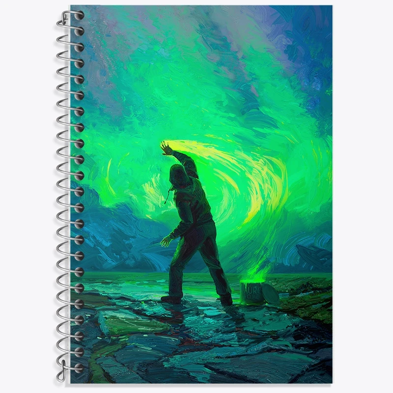 دفتر زبان 50 برگ خندالو مدل سه خط طرح کهکشان کد F14