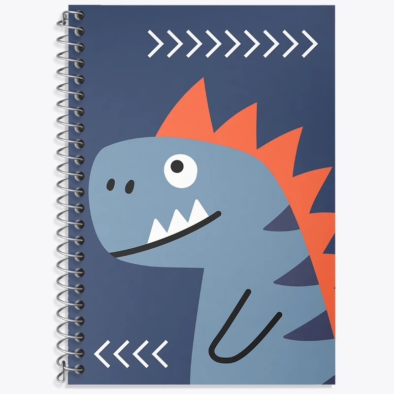 دفتر زبان 50 برگ خندالو مدل سه خط طرح دایناسور کیوت کد N600