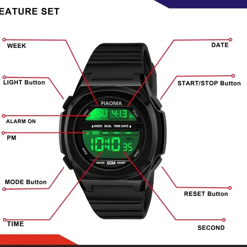 ساعت مچی دیجیتال پیائوما مدل PM-9117