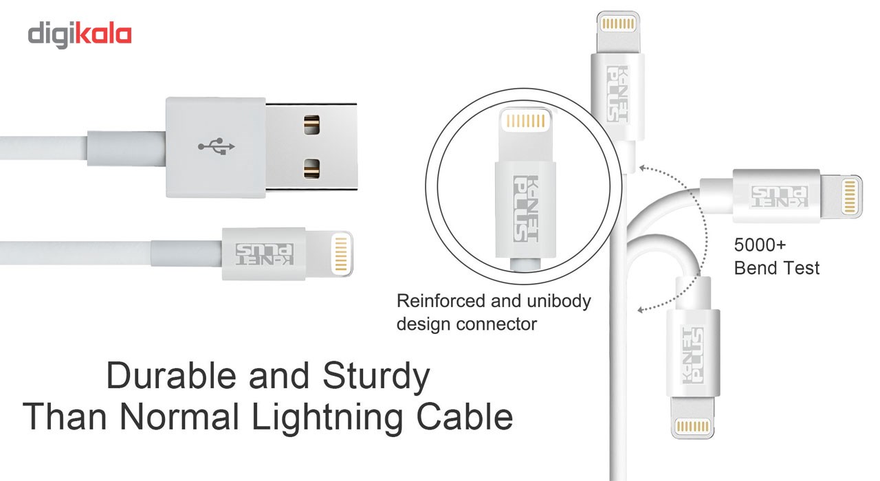 کابل آیفون کی نت پلاس 1.2m دارای تائیدیه اپل