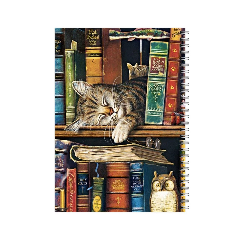 دفتر مشق 50 برگ بامبیلیپ طرح گربه کتابخوان کد 1846274