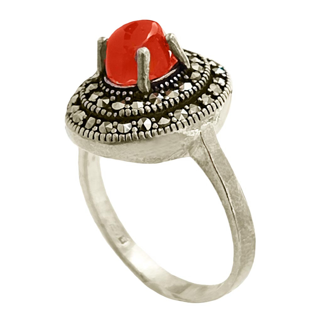 انگشتر نقره زنانه مدل عقیق یمنی YW4196 انگشتر نقره زنانه مدل عقیق یمنی YW4196