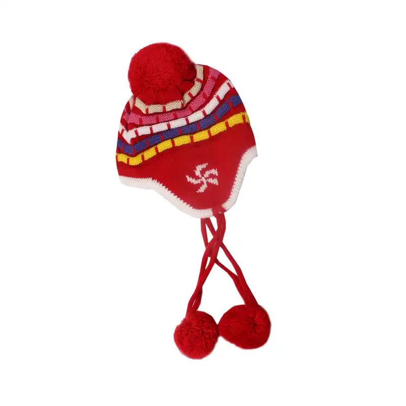 کلاه بافتنی بچگانه مدل KST-73 زمستانه دو پوم