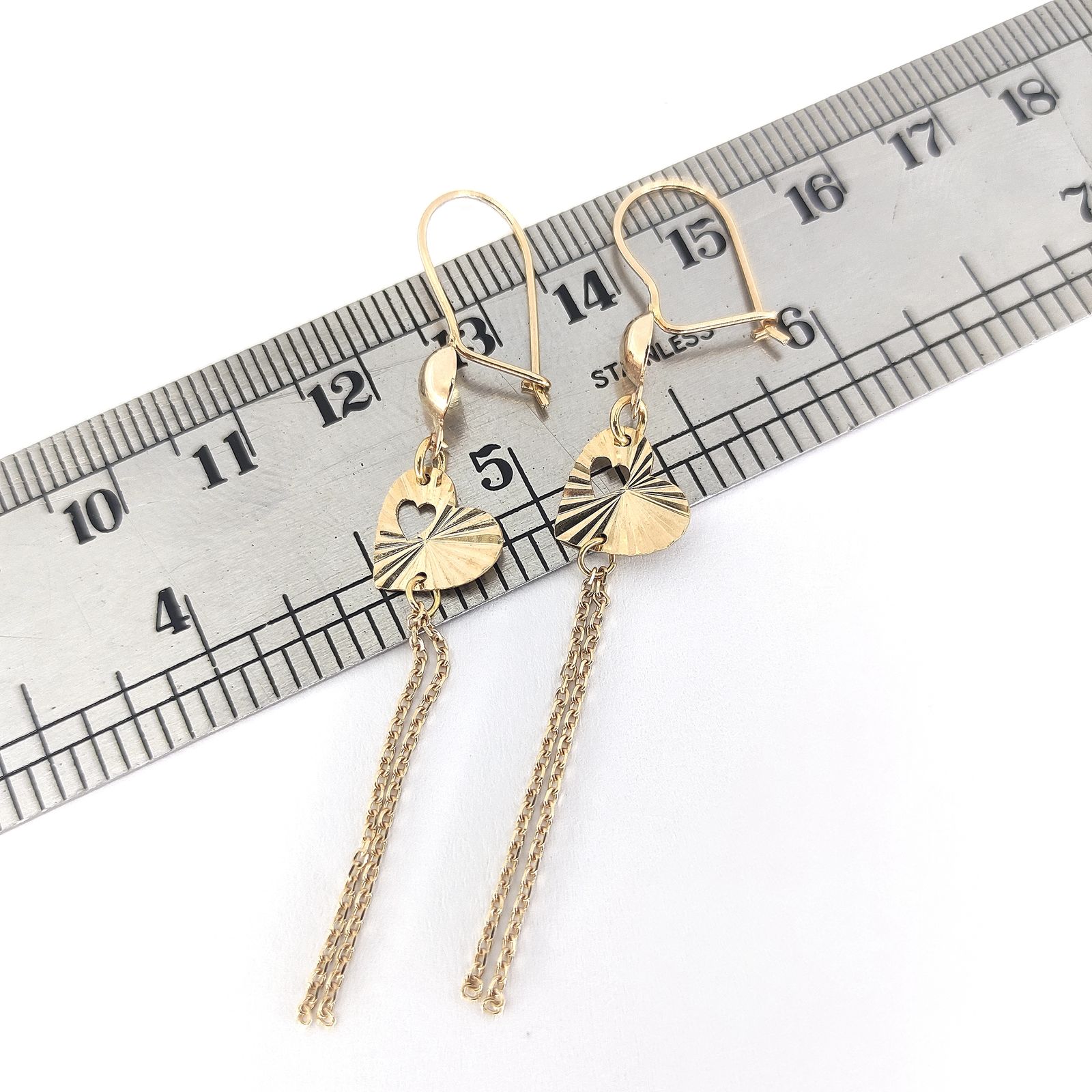 گوشواره طلا 18 عیار زنانه طلا و جواهرسازی افرا مدل قلب 183 -  - 5